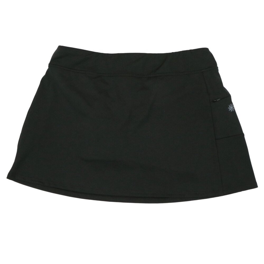 Athleta Solid Black Skort Skirt w/ Built-in Shorts L
